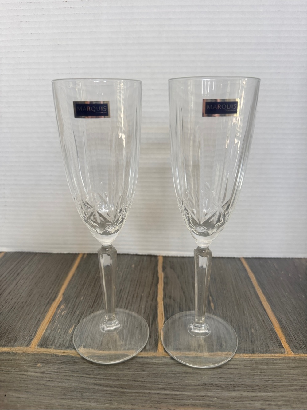 Marquise Clear Crystal Champagne Flutes - Pair